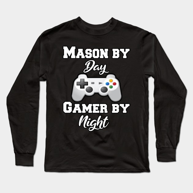 Mason By Day Gaming By Night Long Sleeve T-Shirt by Emma-shopping